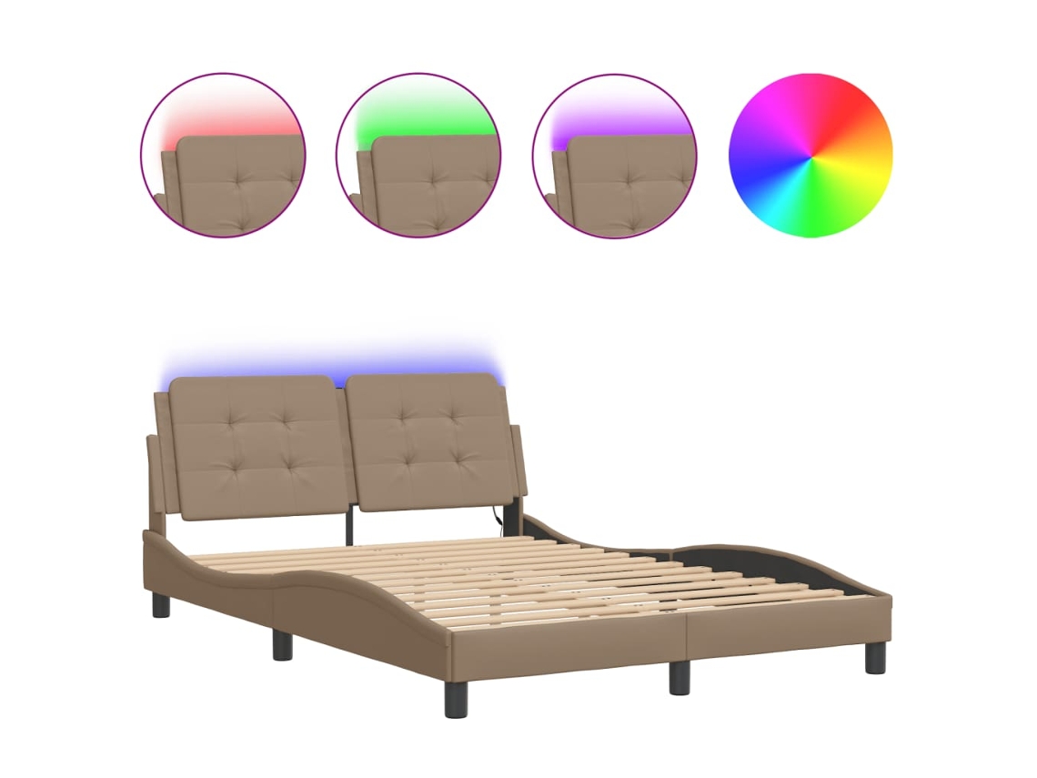 Bed Frame, Bed Frames Vidaxl Marrom Couro Artificial (120 X 200 Cm)