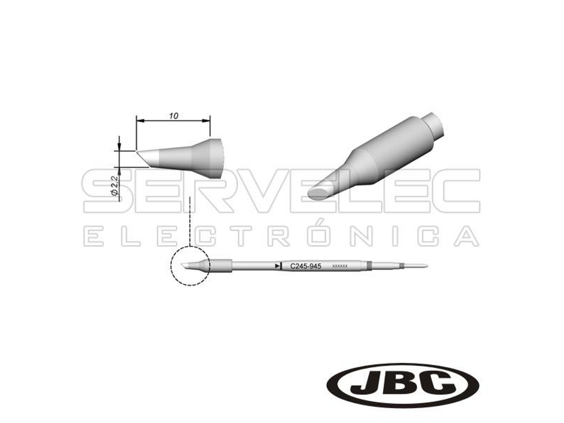 Ponta Para Ferro Soldar Em Bisel Advanced 10X2.2 JBC