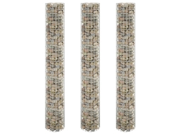 Vidaxl Canteiro Elevado/cesto Gabião Circular 3pcs Ø30x200cm Aço Galv.