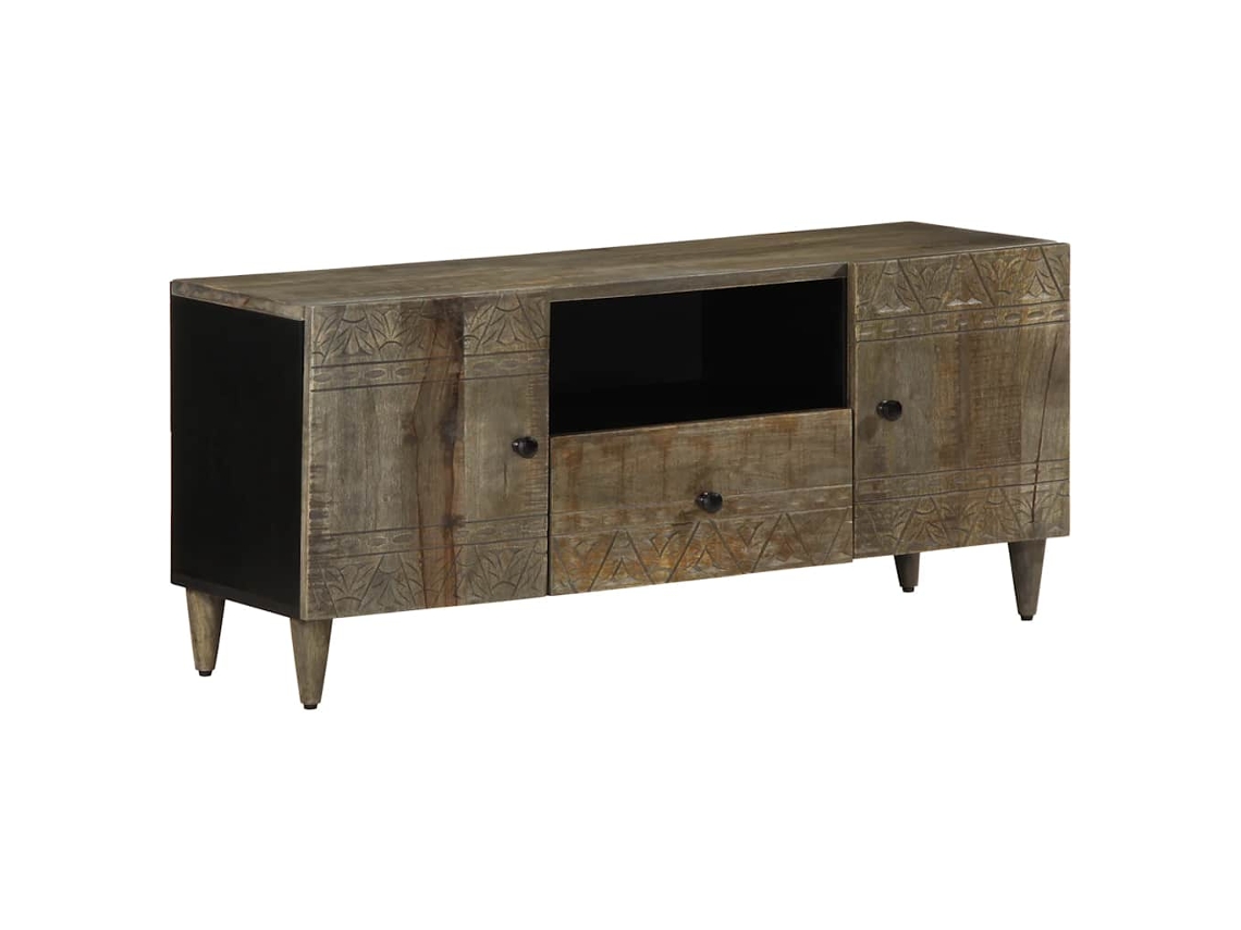 Vidaxl Móvel Tv Cinzento Claro 105x33,5x46 Cm Madeira Mangueira Maciça
