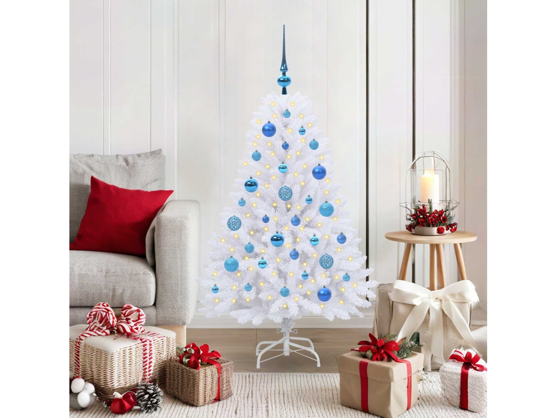 Vidaxl Árvore De Natal Articulada Artificial Branco 120 Cm Pvc E Aço