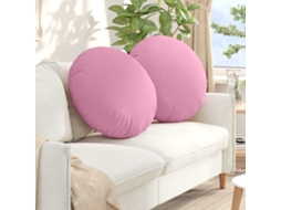 Vidaxl Almofadas De Assento 2 Unid. Tecido Rosa Ø60 X 21 Cm