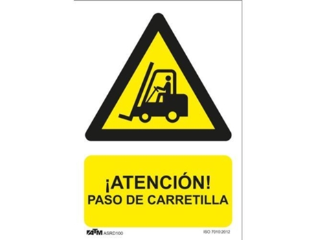 Señal de perigo, atenção passagem de carrinho PVC Glasspack ATM-SEÑALIZACIÓN