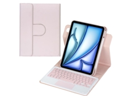 Capa De Couro Com Teclado Bluetooth Touchpad E Rotação 360°para Redmi Pad 2 11 Pol. 2025 Layout Pt