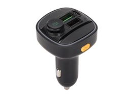 Aetheria carregador de Carro Transmissor Fm Bluetooth 5.0 com 2 Portas Usb Carregamento Rápido e Luz Led 7 Cores Preto