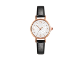 Reloj Unisex De Pulsera Analógico De Cuarzo Con Dial Redondo (espejo Blanco Y Correa Negra)