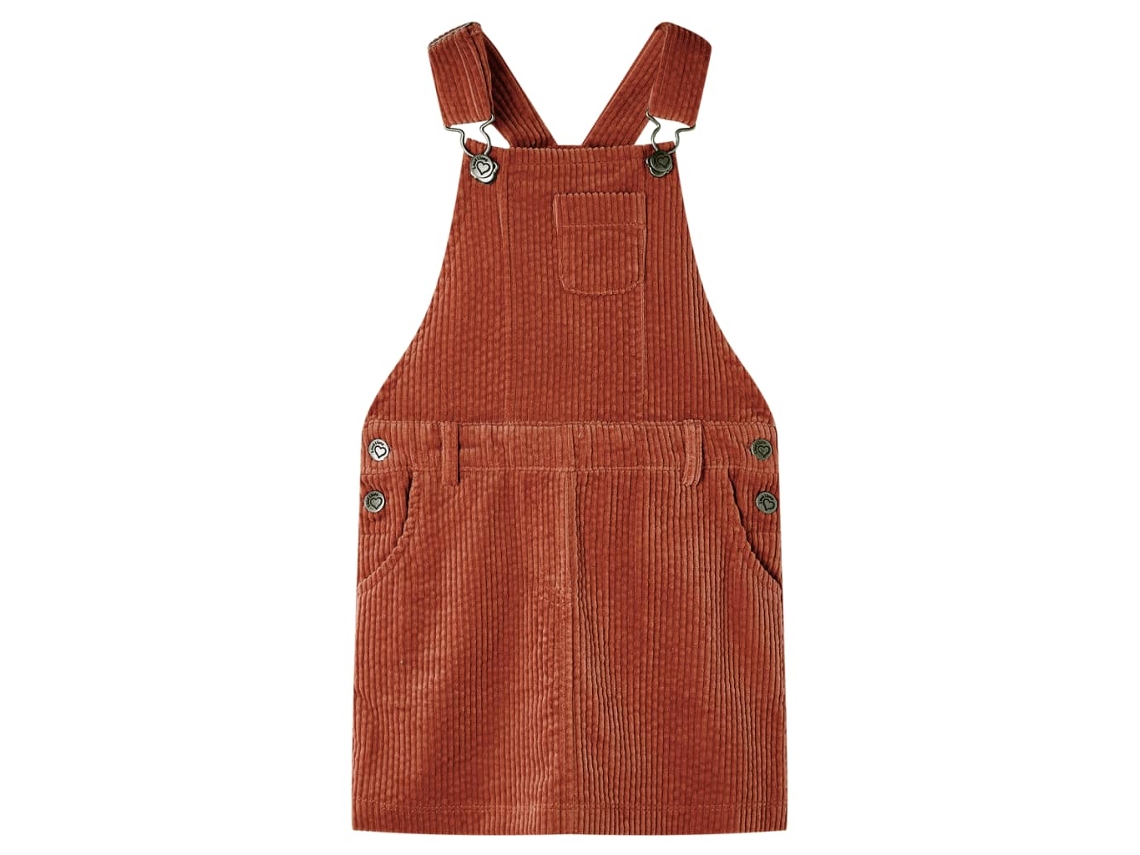 Vestido Com Peitilho Para Criança Bombazina Cor Conhaque 116