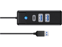 Hub Usb 3.0 Compacto Com Usb-a E Usb-c Para Carregamento Rápido