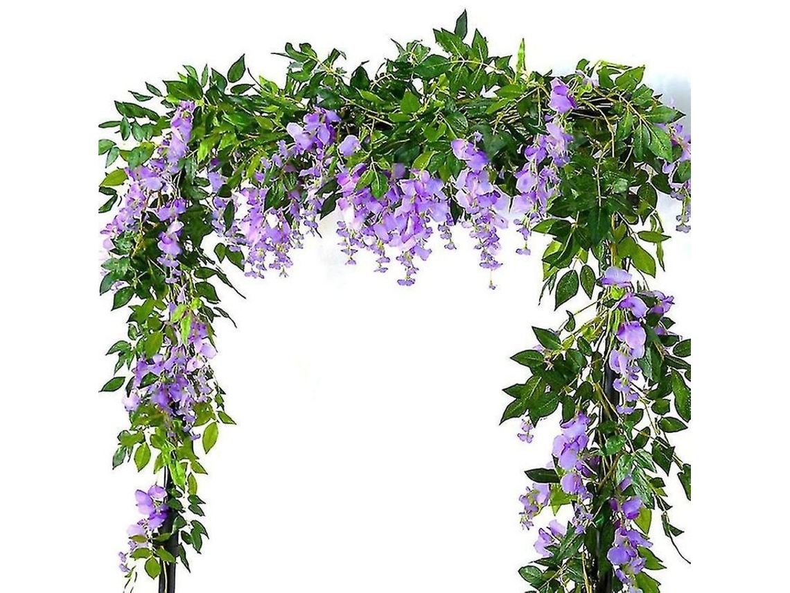 2pcs Enredadera Artificial De Glicinia 2m, Guirnalda De Flores Hanging Para Exterior Y Decoración De Hogar