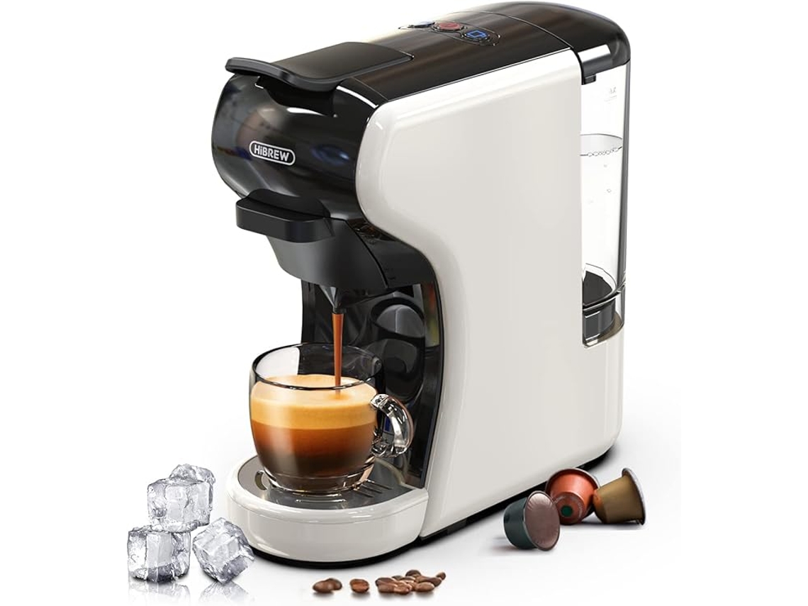 H1a 19 Bar Máquina De Café Expresso Monodose 4 Em 1 ,para Nespresso Original/dolce Gusto/lavazza Mio/lor/café Em Pó E Envelopes De Pó,branco Hibrew