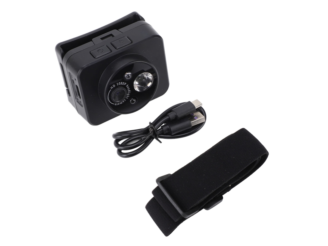 2026 câmara Luminosa Frontal com Led, Gravador de Vídeo Portátil para Lanterna Frontal