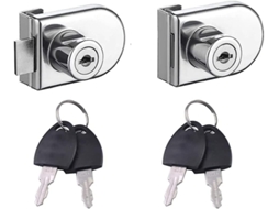 Fechadura De Aço Inoxidável Para Porta Armário, Conjunto 2 Peças, Ideal Vitrines Ou Expositores Vidro - Wellngs