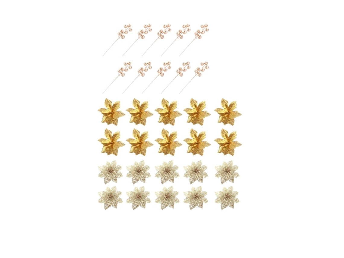 Conjunto de 30 Flores Artificiais para Árvore de Natal RNEMITERY