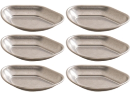 Conjunto De 6 Delicadas Molheiras Individuais Em Aço Inoxidável Para Uso Funcional Na Cozinha E Sala