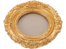 Porta Retratos Redondo Resina Relevo Barroco 13 Estilo Retrô Europeu Parede Ideal Decoração Presente Perfeito GOKOCO