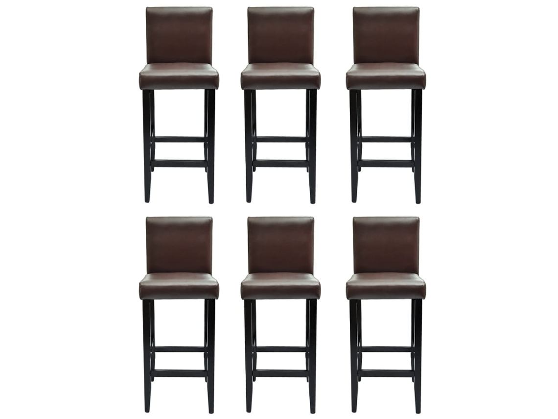 Bar Stool, Bar Stools Vidaxl Marrom Couro Artificial (n/a)