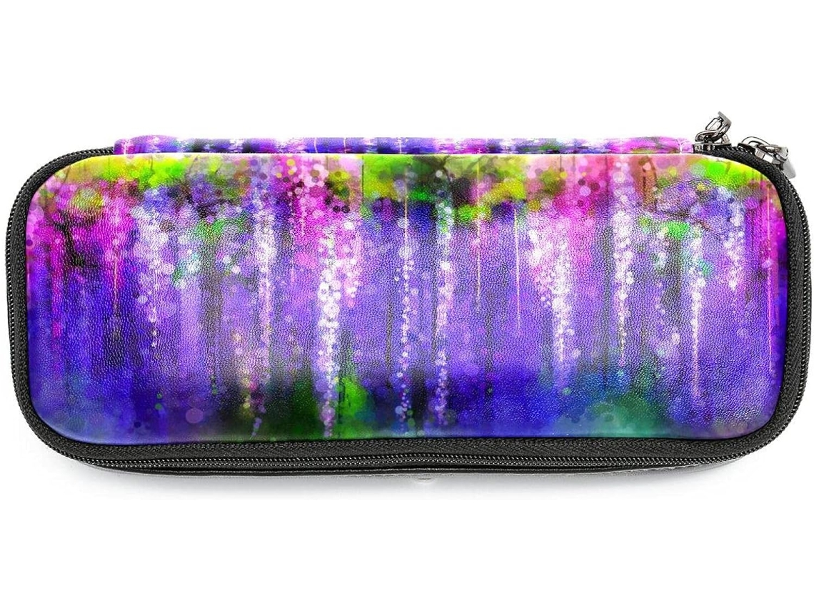 Este Lápis Grande de Cor Nas Cores Roxo, Vermelho E Amarelo, Com Estampa De Flores, Aquarela E Árvores Da