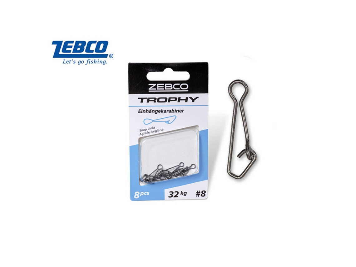 Conjunto de 8 Peças de Anéis Partidos ZEBCO Trophy Snap Links Taille 8