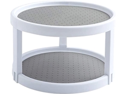VYLARA Organizador Giratório Antiderrapante Para Despensa De Cozinha, Armazenamento Giratório De 2 Níveis Com Rotação De 360°, Plataforma Giratória Giratória