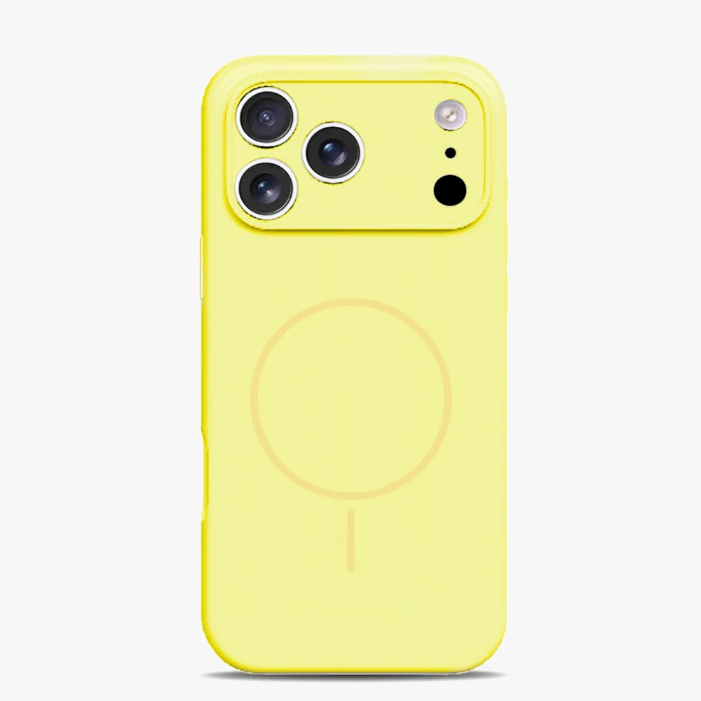 Capa De Celular Magsafe De Silicone Líquido Para Iphone 16 Pro (amarela)
