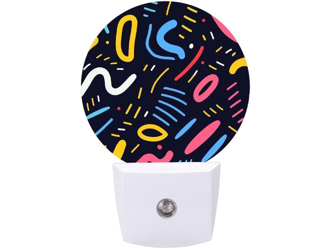 Luminárias Noturnas De Parede Com Plugue, Com Linhas Impressas Simples, Luzes Noturnas De Led Com Sensor, Luz Noturna