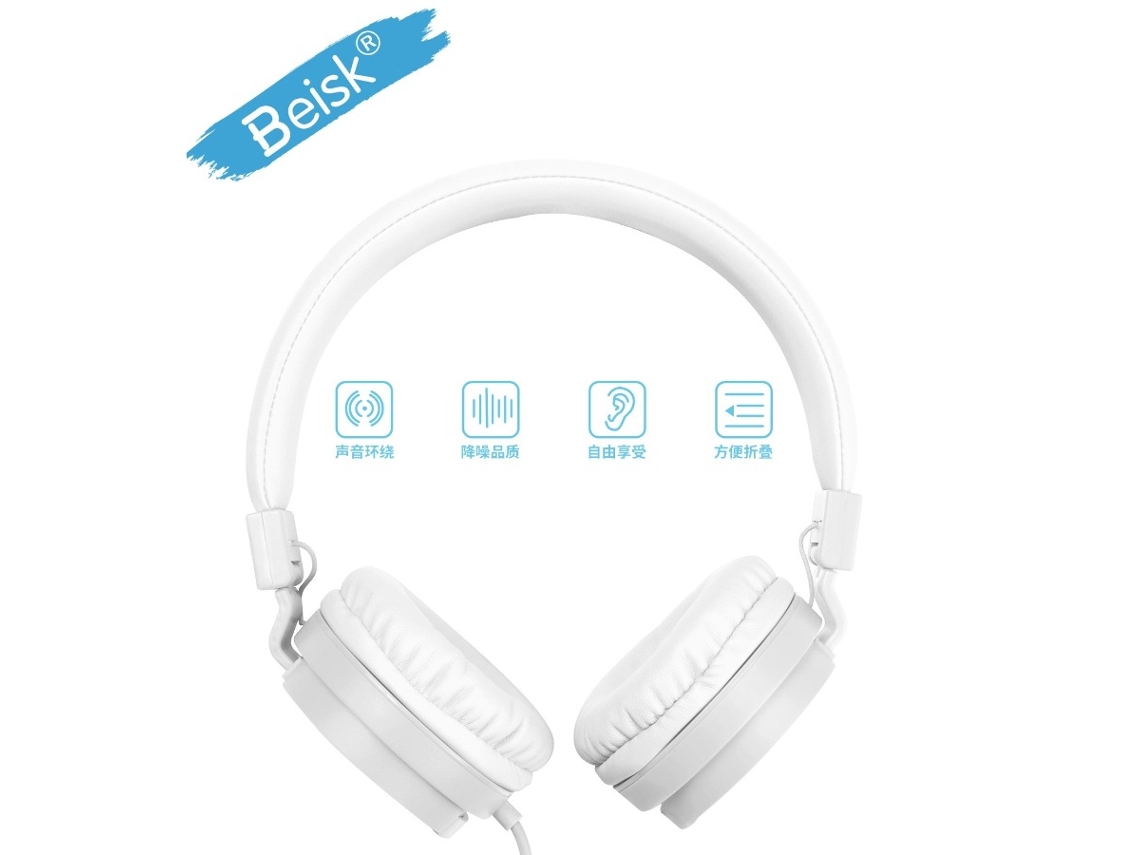 Full Folding Headphones With Wired Connection Foldable, Comfortable Wear, Crisp Audio For Daily Travel Beisk