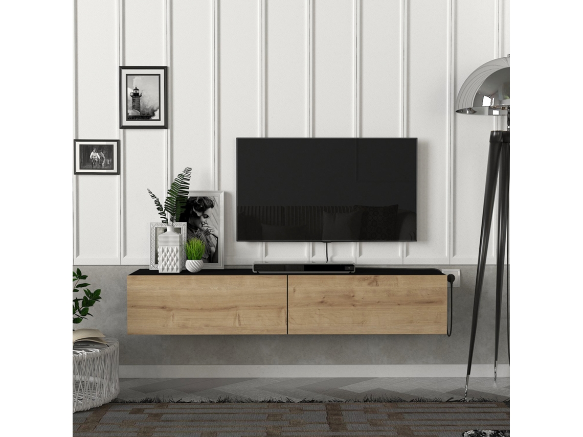 Móvel de TV [EN.CASA] Toivakka (135 x 31 x 25 cm - Aglomerado - Preto)