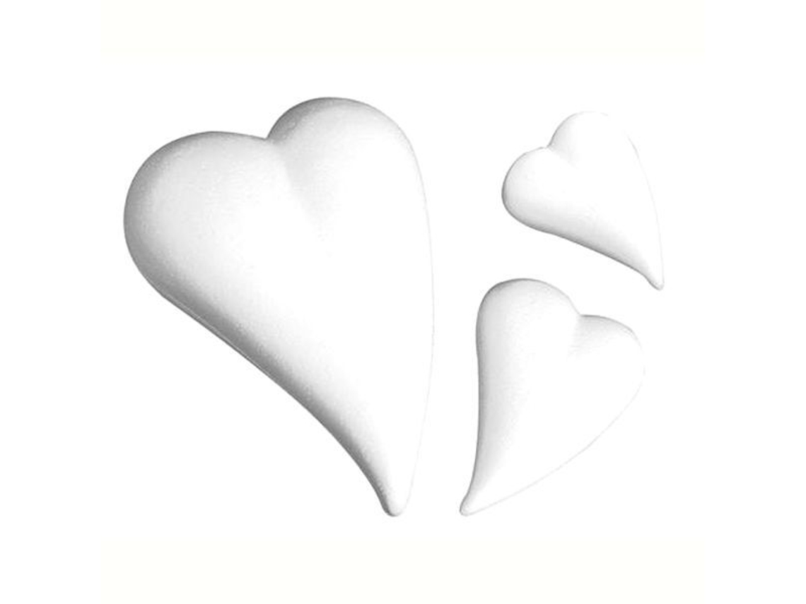Molde de coração de poliestireno 12 cm