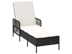 Espreguiçadeira Castanho e Branco Creme Vime Pe MAISON EXCLUSIVE (55x200x92 cm)