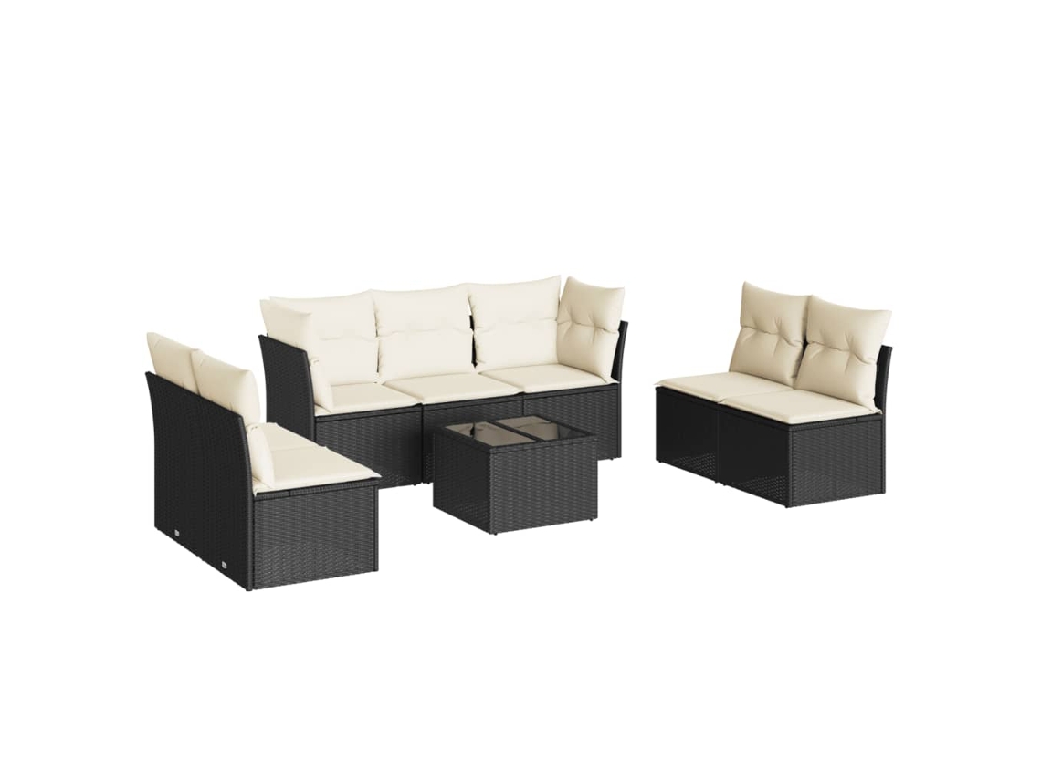 Garden Sofa Set, Garden Sofa Sets Vidaxl Preto Rattan / Vime (n/a)