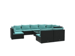 Garden Lounge Set, Garden Lounge Sets Vidaxl Preto Rattan / Vime (n/a)