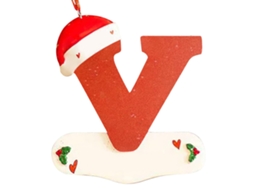 Decoração Natal Personalizada com Nome V Letter LAXISCREED