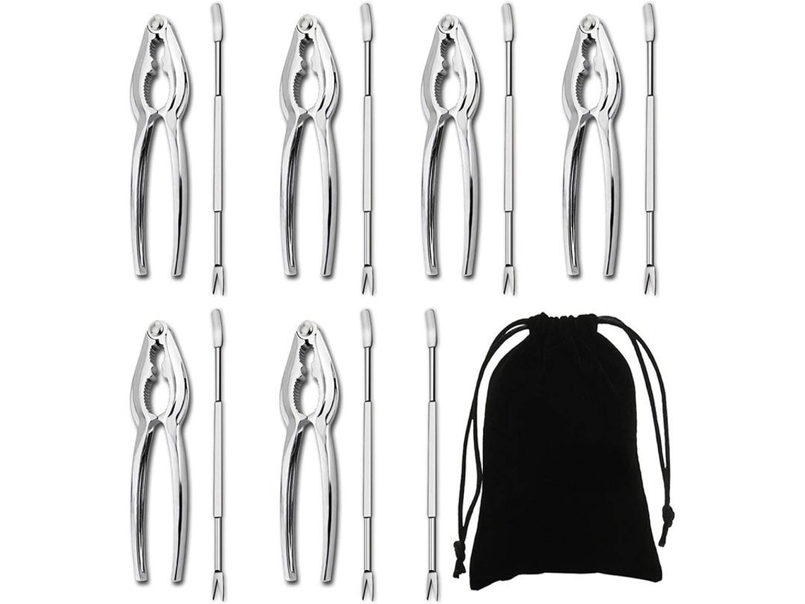 Conjunto Nova Line de ferramentas para frutos do mar, 7 garfos, 6 quebradores de caranguejo e nozes