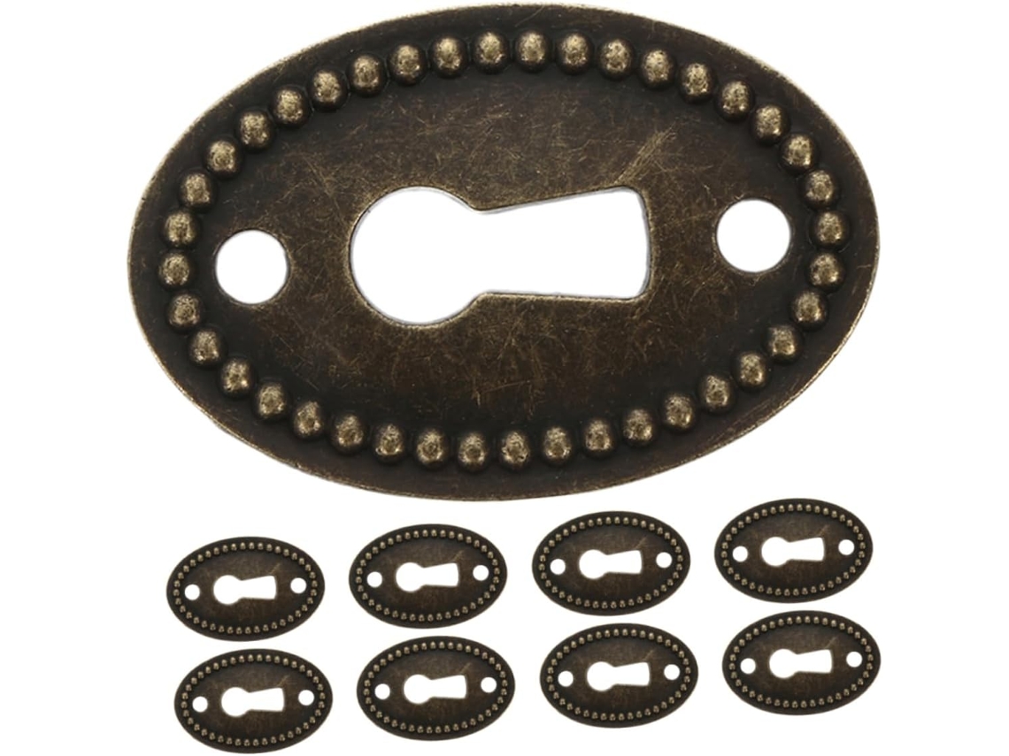 Conjunto De 12 Placas Ovais Para Fechadura, Em Metal, Para Decoração De Portas E Gavetas Móveis