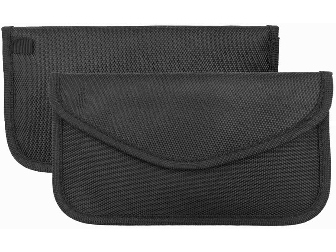 Kit Com 2 Bolsas De Bloqueio De Sinal Rfid, Gaiola Protetora E Estojo Para Chaves De Carro
