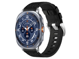 Bracelete Para Samsung Galaxy Watch Ultra - Nylon De Duas Seções (47mm) - Preta