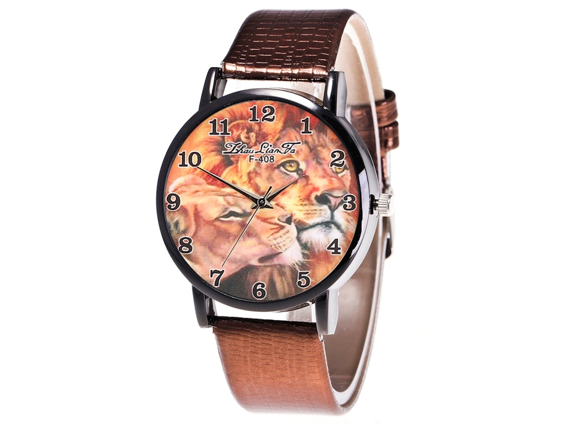 Reloj De Cuarzo Para Hombre Con Correa De Cuero Pu Impermeable (café)
