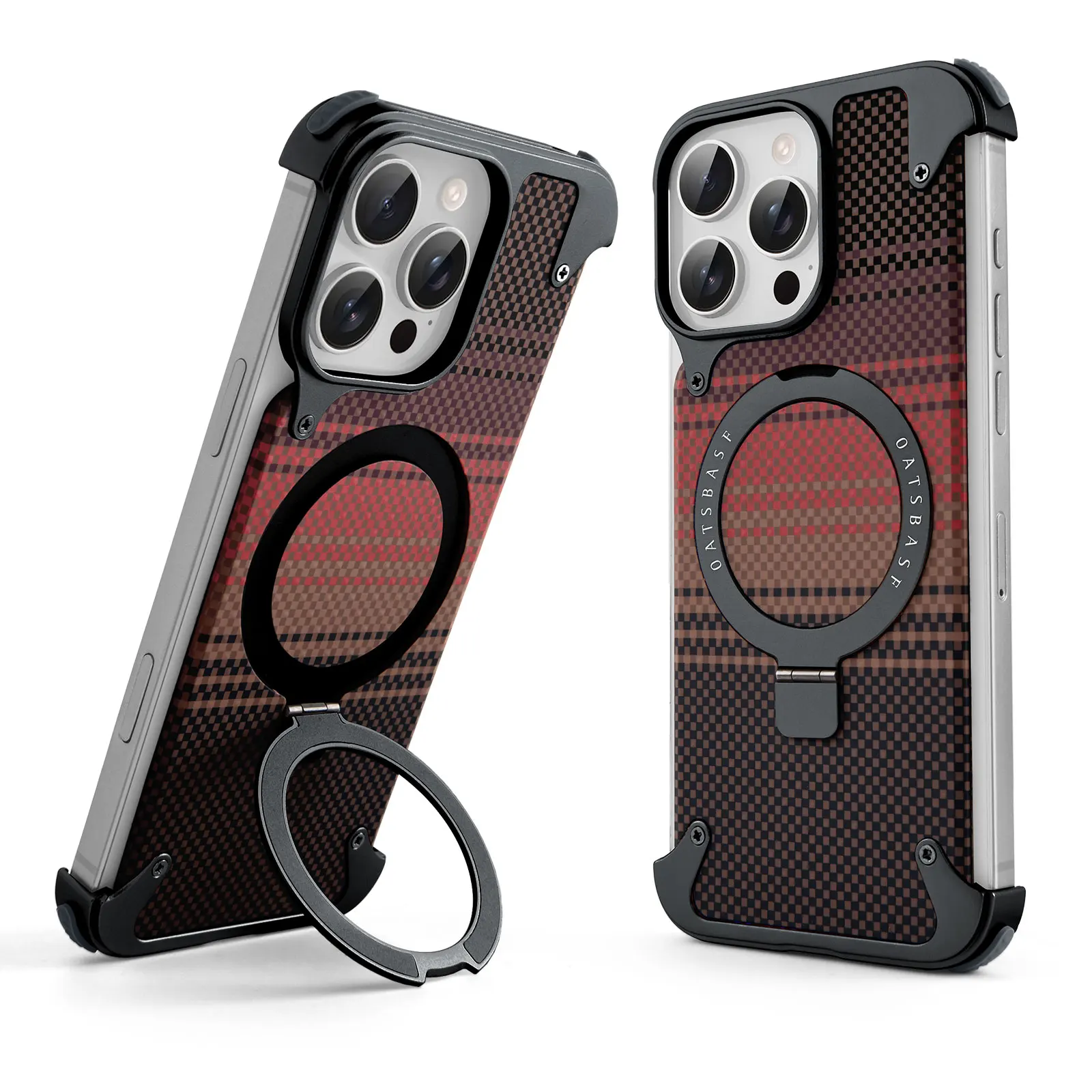 Capa Para Iphone 17 Pro Max (preta) Com Suporte Magsafe, Capa Protetora Magnética Com Textura De Fibra De Carbono.
