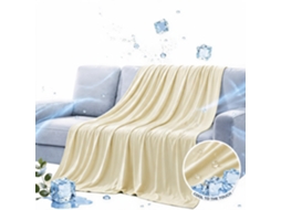 Manta Refrescante Fria Seda De Gelo Leve Toque Fresco Cobertor Refrescante Noites Quentes (150x200cm-amarelo)