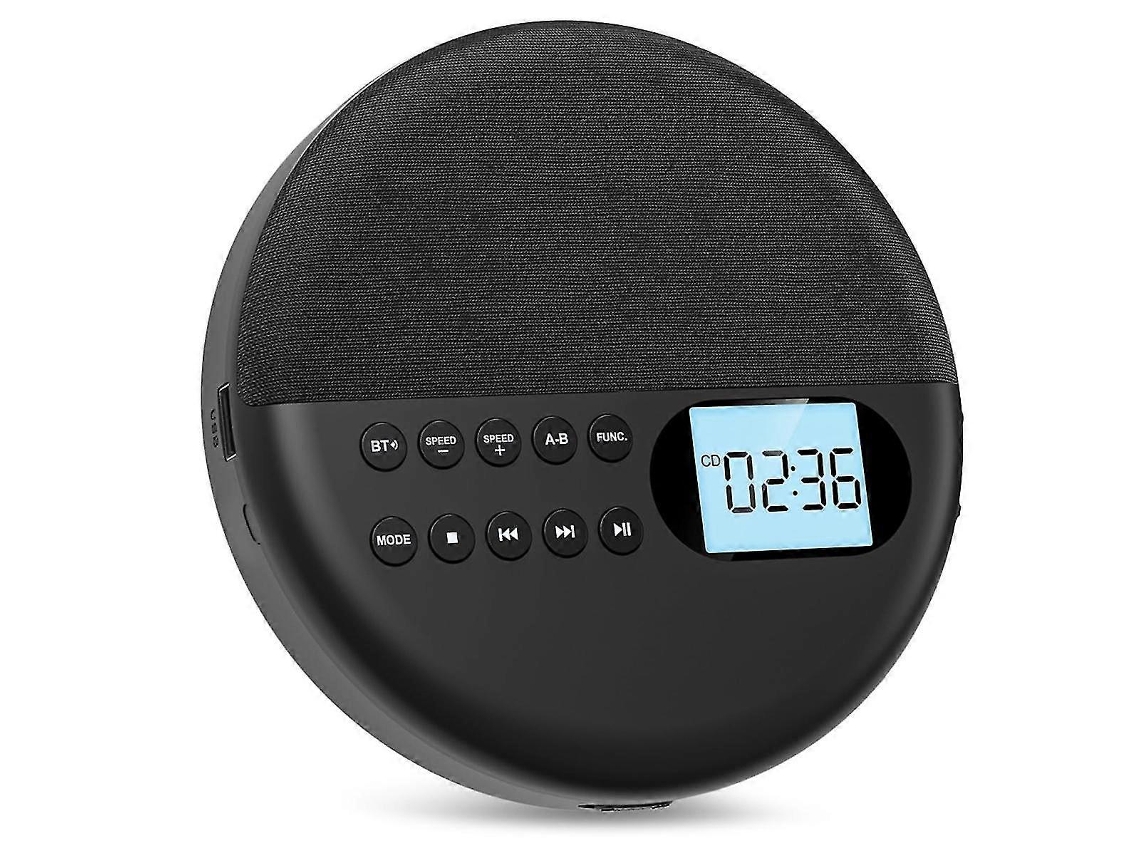 Reprodutor De Cd Portátil Com Bluetooth Caixas De Som Recarregáveis E Display Lcd Asp