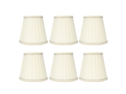 Conjunto de 6 Abajur de Tecido Moderno para Lustre Parede Lâmpada Pendente E14 Bege Decoração Casa S/MARCA
