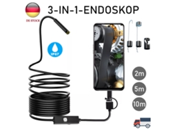 Mini Câmera Endoscópica, Luzes Led Ajustáveis Para Visibilidade Ideal, Câmera Semi Rígida Tipo Cobra Para Manobras Controladas, Câmera De Lente Dupla