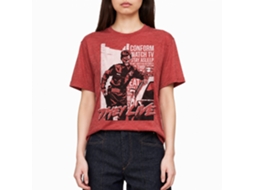 Rockinstone They Live Movie Cop And Car Heather Red Adult T-shirt Size:s