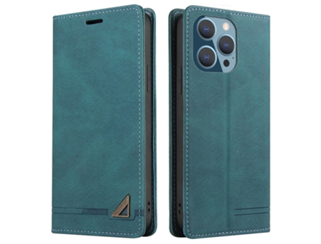 Capa Bloqueio Rfid Para Iphone 15 Pro Max Gq.utrobe Pele Sintética Azul