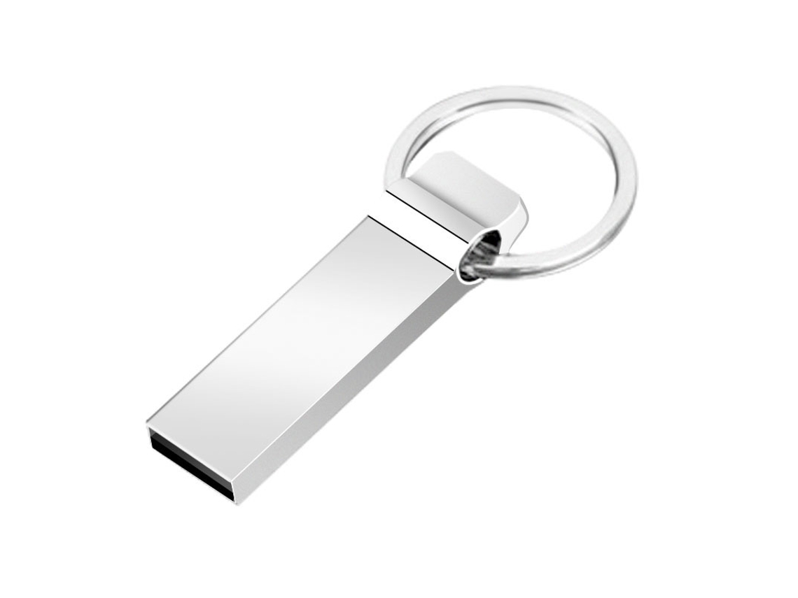 Pen Drive Usb 2.0 De Alta Velocidade 64gb Com Anel De Chaveiro Em Metal Para Pc/laptop/falante Stick De Memória Ultra Capacidade Prata