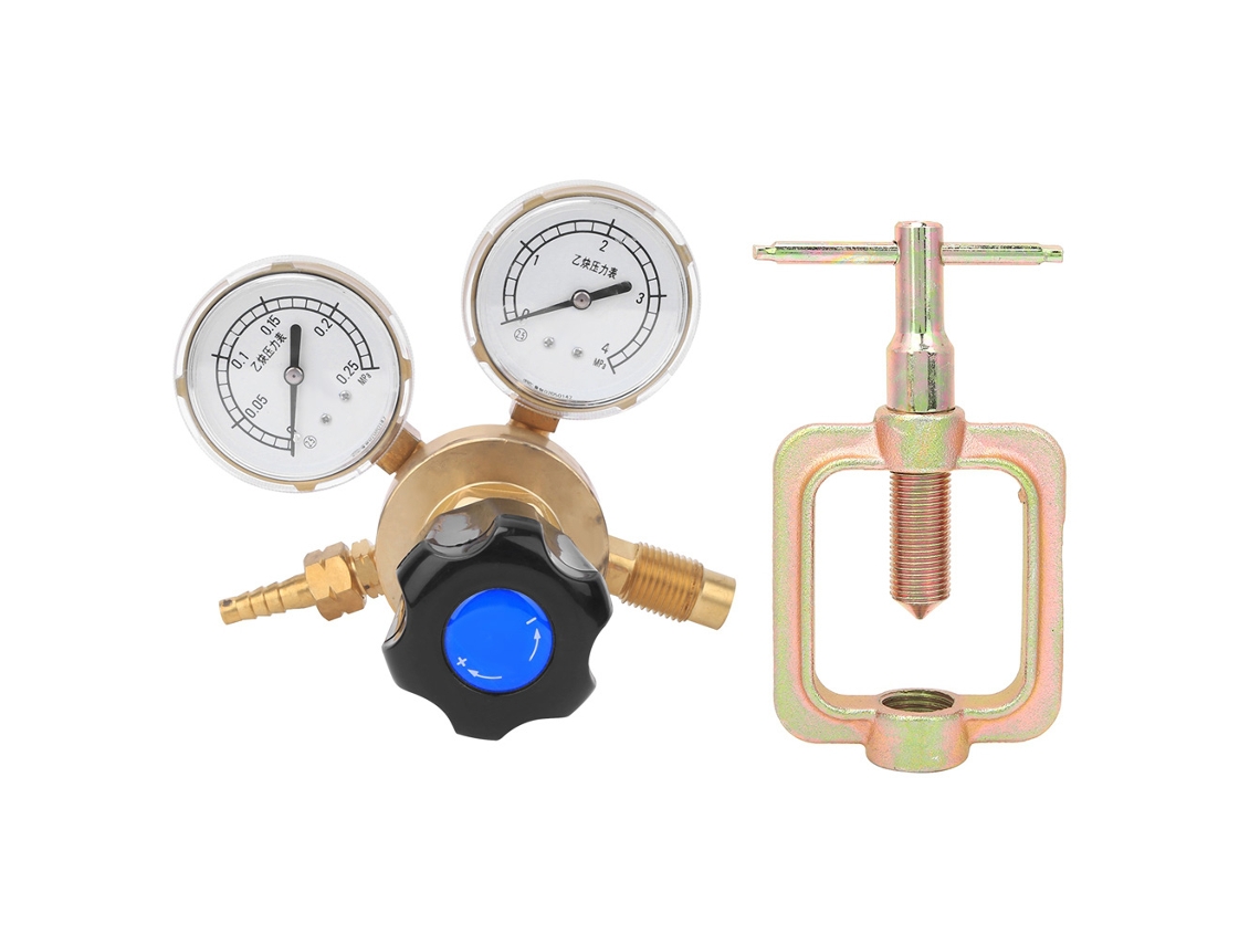 Regulador De Acetileno Com Manômetro De Alta Precisão, Bronze, Rosca Macho G1/2, Saída 0.01-0.025mpa