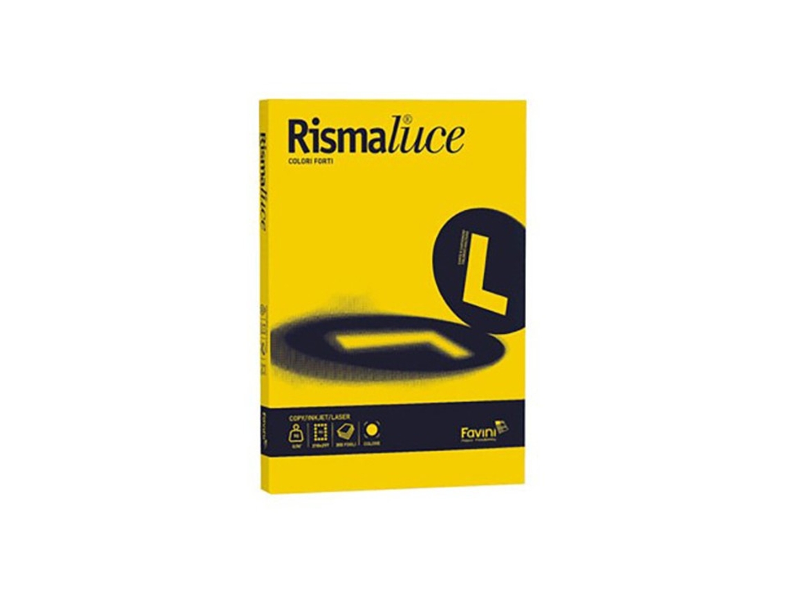 Papel FAVINI Rismaluce para impressora jato de tinta A4 210X297 Mm 100 folhas amarelo