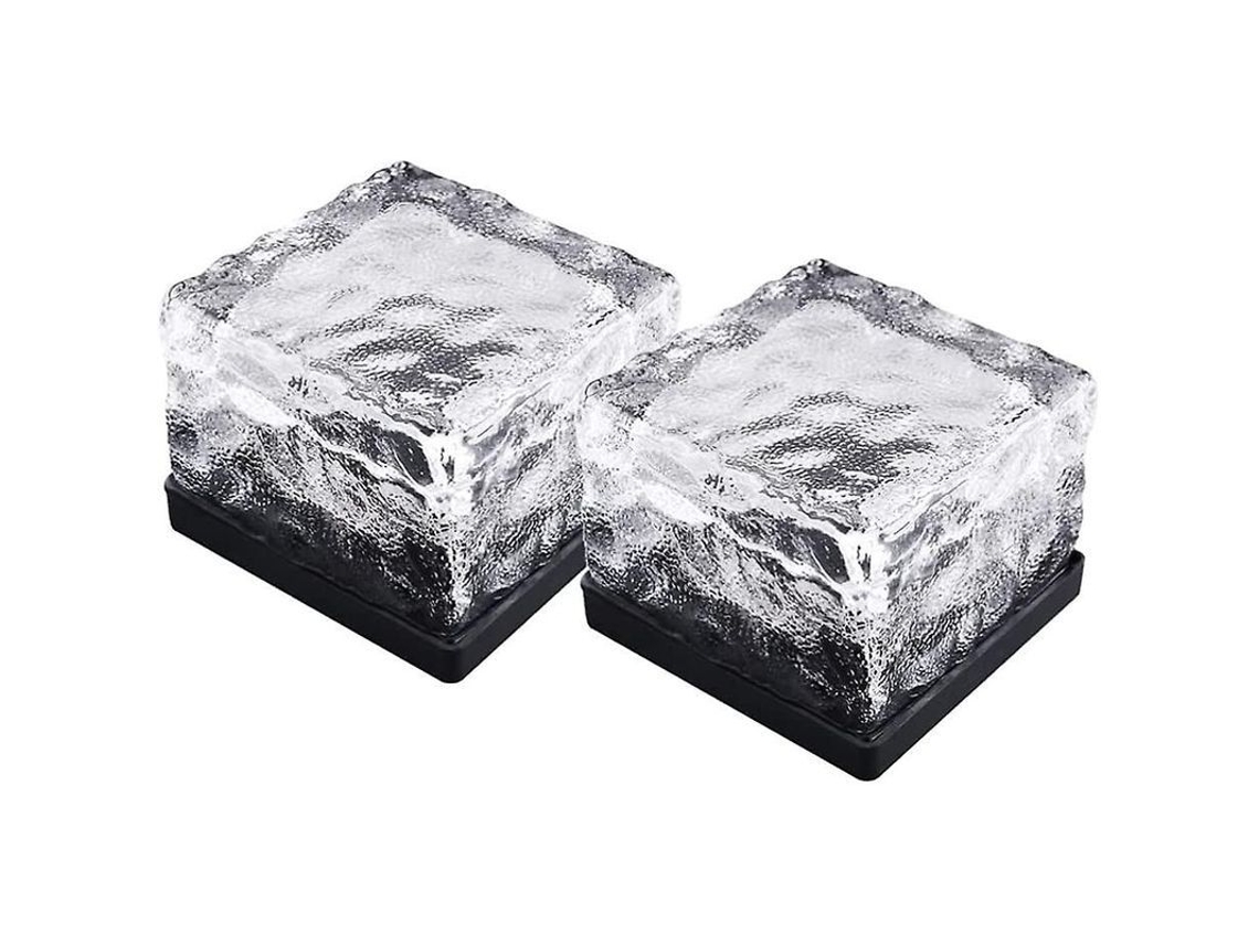 Lâmpadas Solares Subterrâneas Impermeáveis, Lâmpadas De Vidro Solar Para Jardim Pátio Caminhos (2 Peças, Luz Branca)
