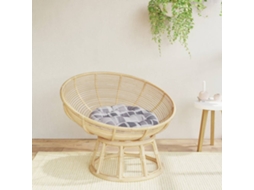 Vidaxl Almofadão Redondo Ø 60 X11 Cm Tecido Oxford Xadrez Cinzento
