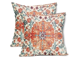 Nova Line conjunto de 2 Capas de Almofada Vintage Floral Coral Rustico Decoracao Casa Sala Quarto
